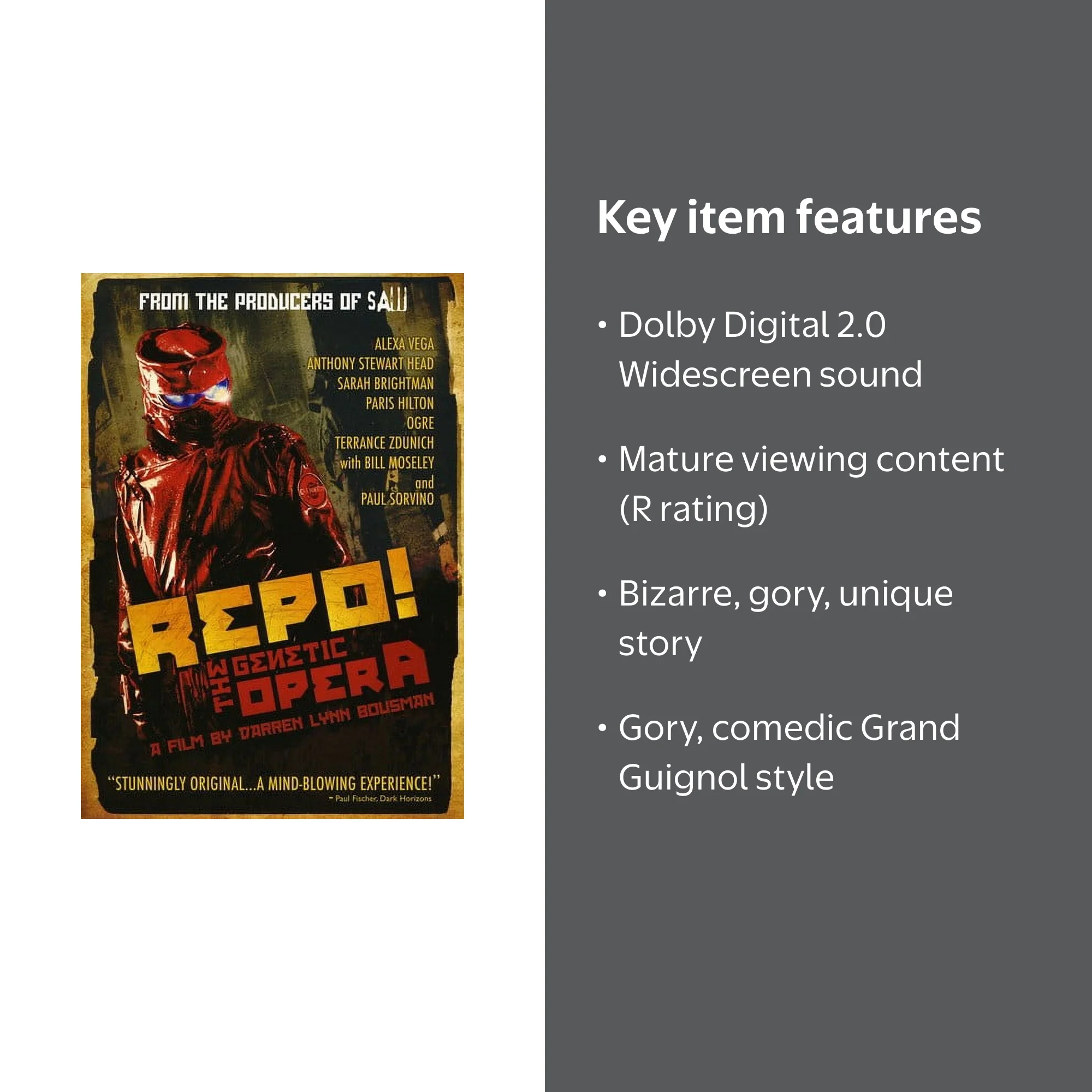 Lionsgate Home Entertainment, Movie, Repo the Genetic Opera, R