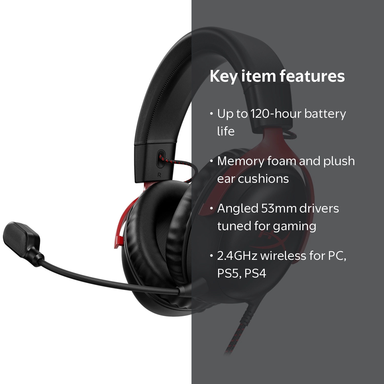 HyperX Cloud III Gaming Wireless Headset, Red: Computer