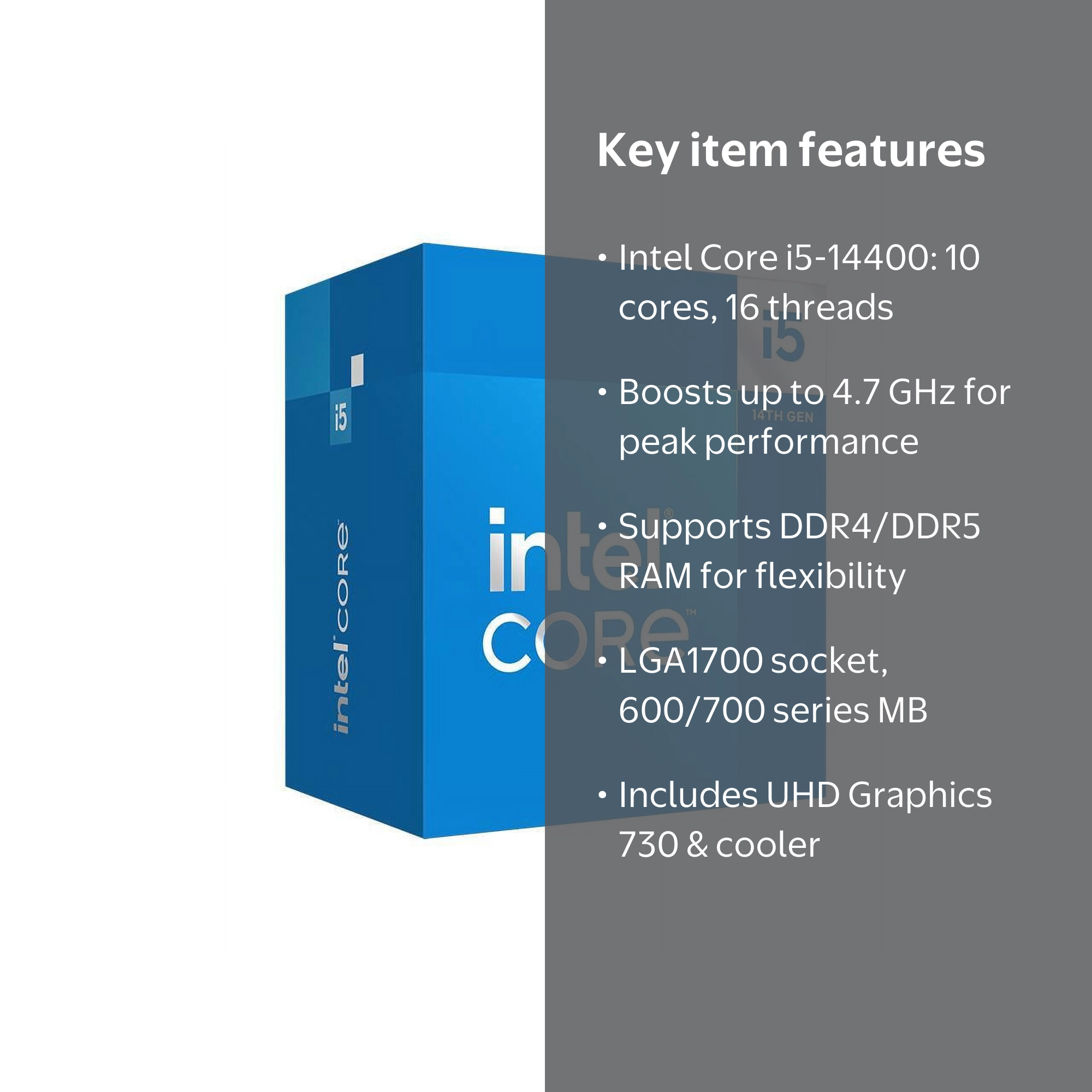 【新品・未開封】Intel Core i5-14400 Intel Core i5-14400 2.5 GHz 10-Core LGA 1700 Processor, Silver