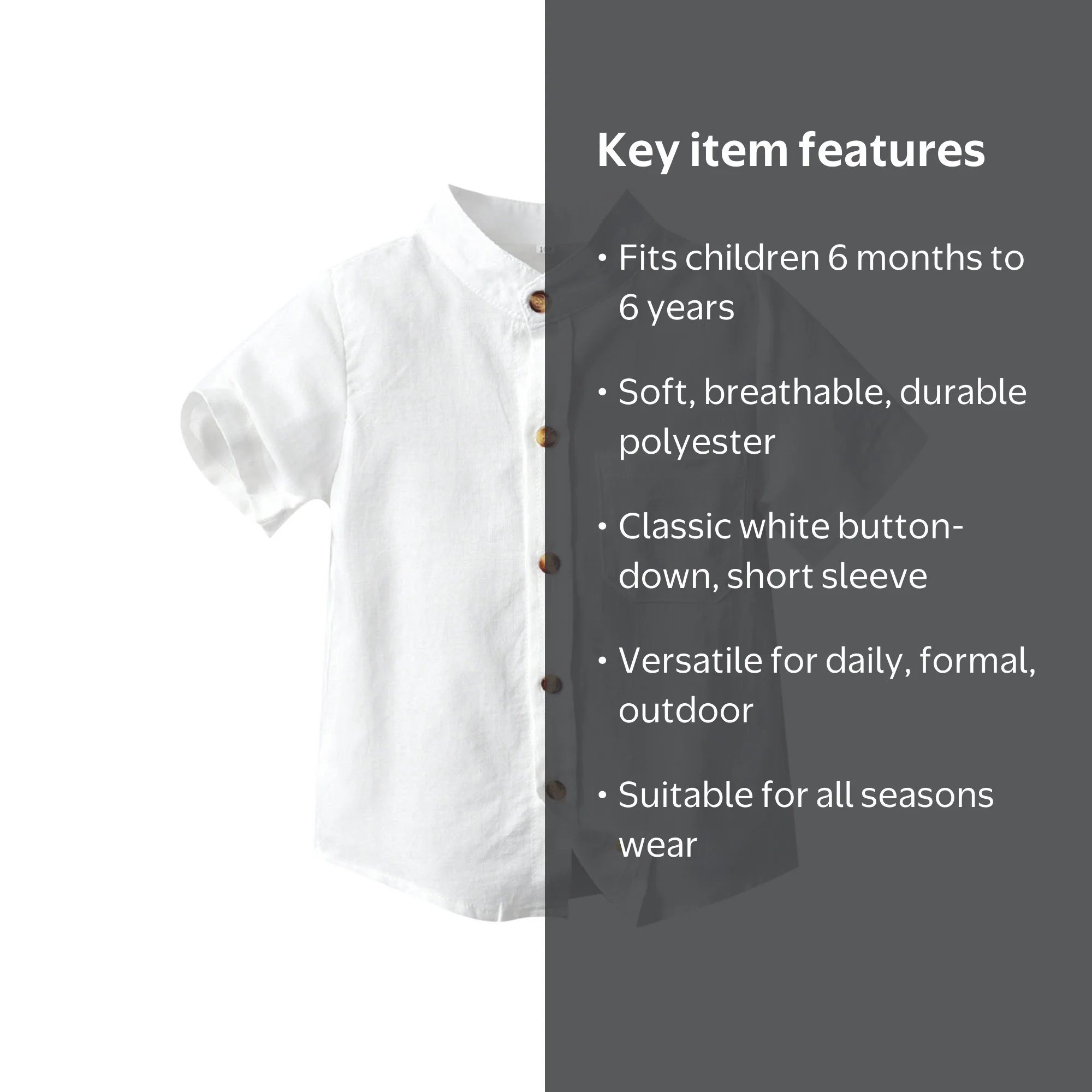 12 month white dress shirt Toddler Boys Uniform Button-Front Shirt 4T OshKosh B'gosh White