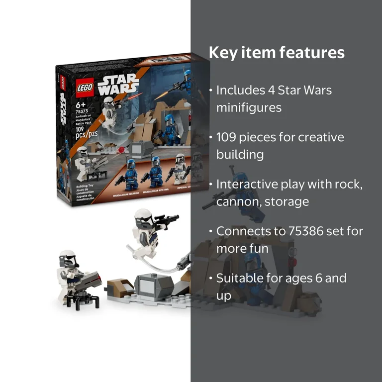 LEGO, Building Toy, 75373, Star Wars Mandalorian Battle Pack
