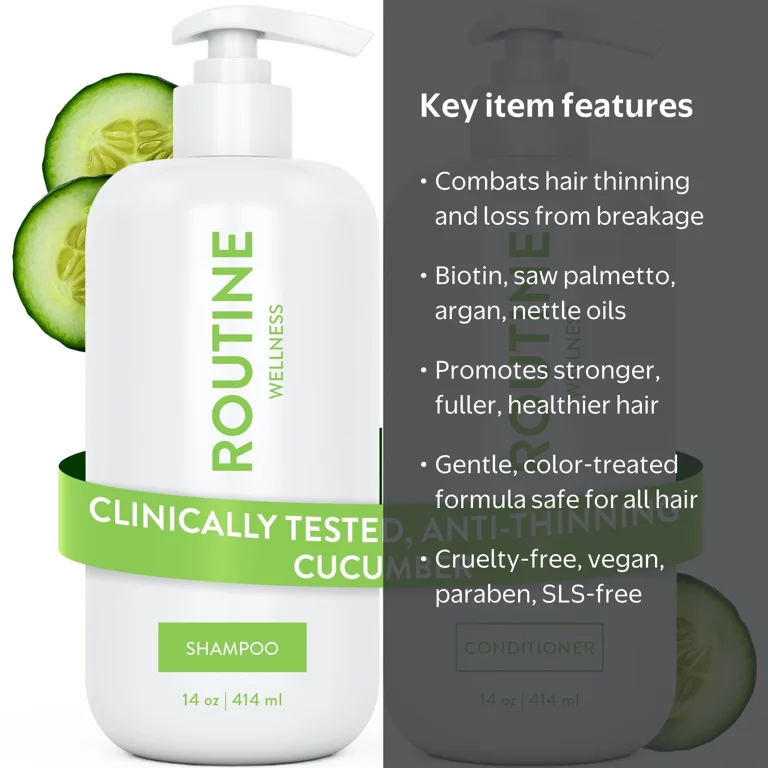 Routine Wellness Anti-Thinning Shampoo and Conditioner Set, 2pk