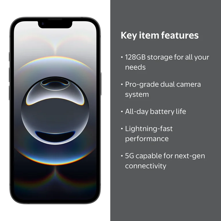 AT&T Apple iPhone 16e, 128GB, Black - Prepaid Smartphone [Locked