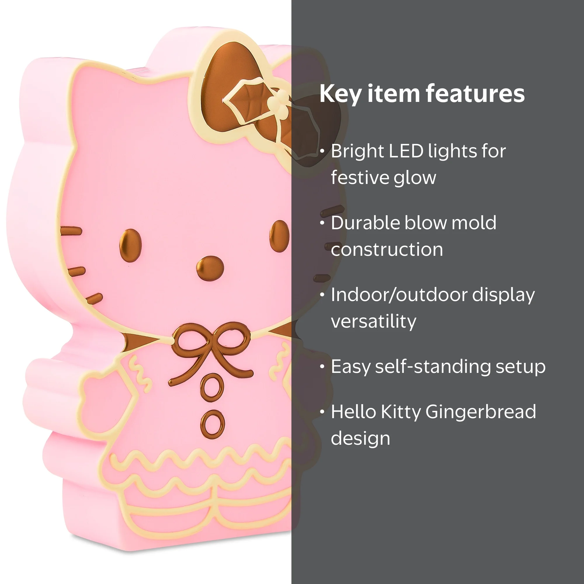 Lighted Blow Mold Outdoor Decor Pink Hello Kitty as Gingerbread