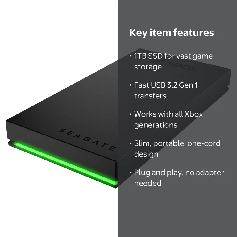 Seagate, Game Drive for Xbox, 1TB External SSD USB 3.2 Gen 1