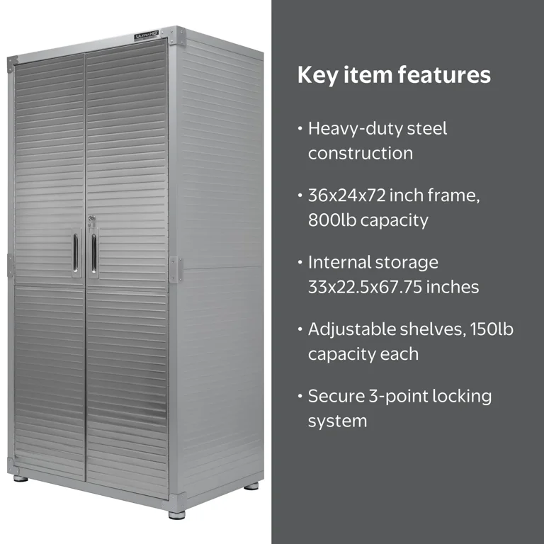 Seville Classics Steel Lockable Storage Cabinet 36