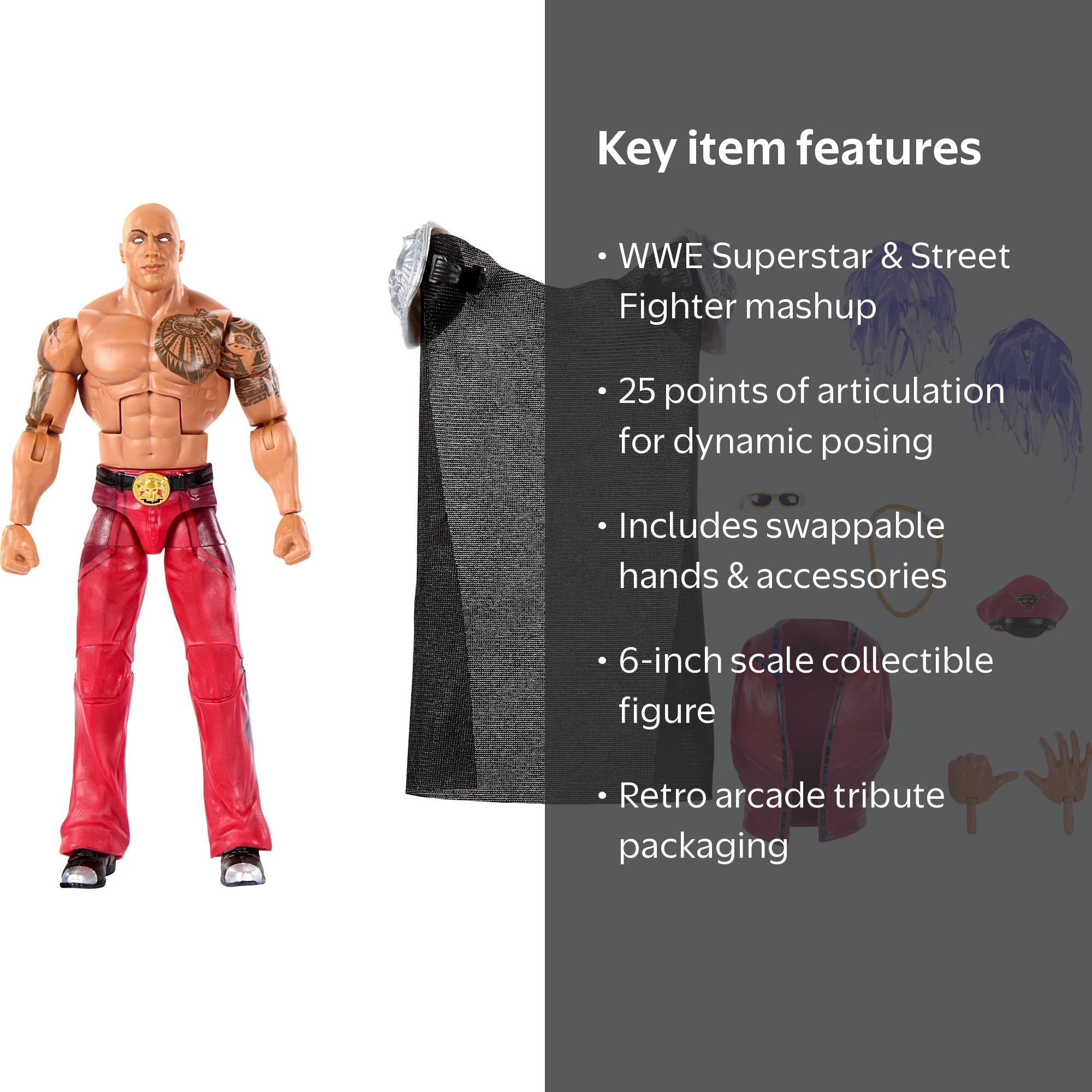 WWE x Street Fighter Action Figures, 6-inch Elite Collectible with