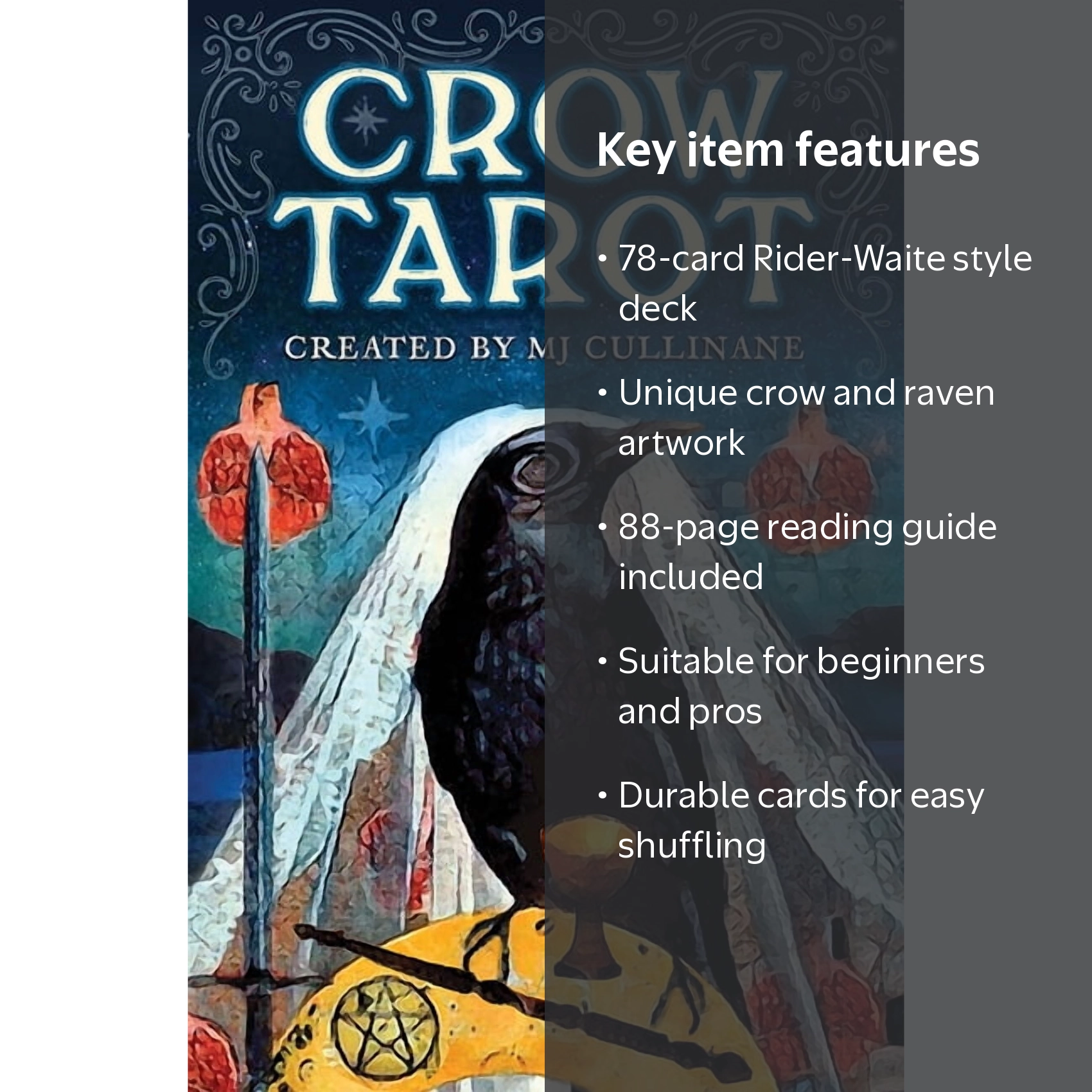 Mj Cullinane, Crow Tarot, 78-Card Rider-Waite Style Tarot Deck