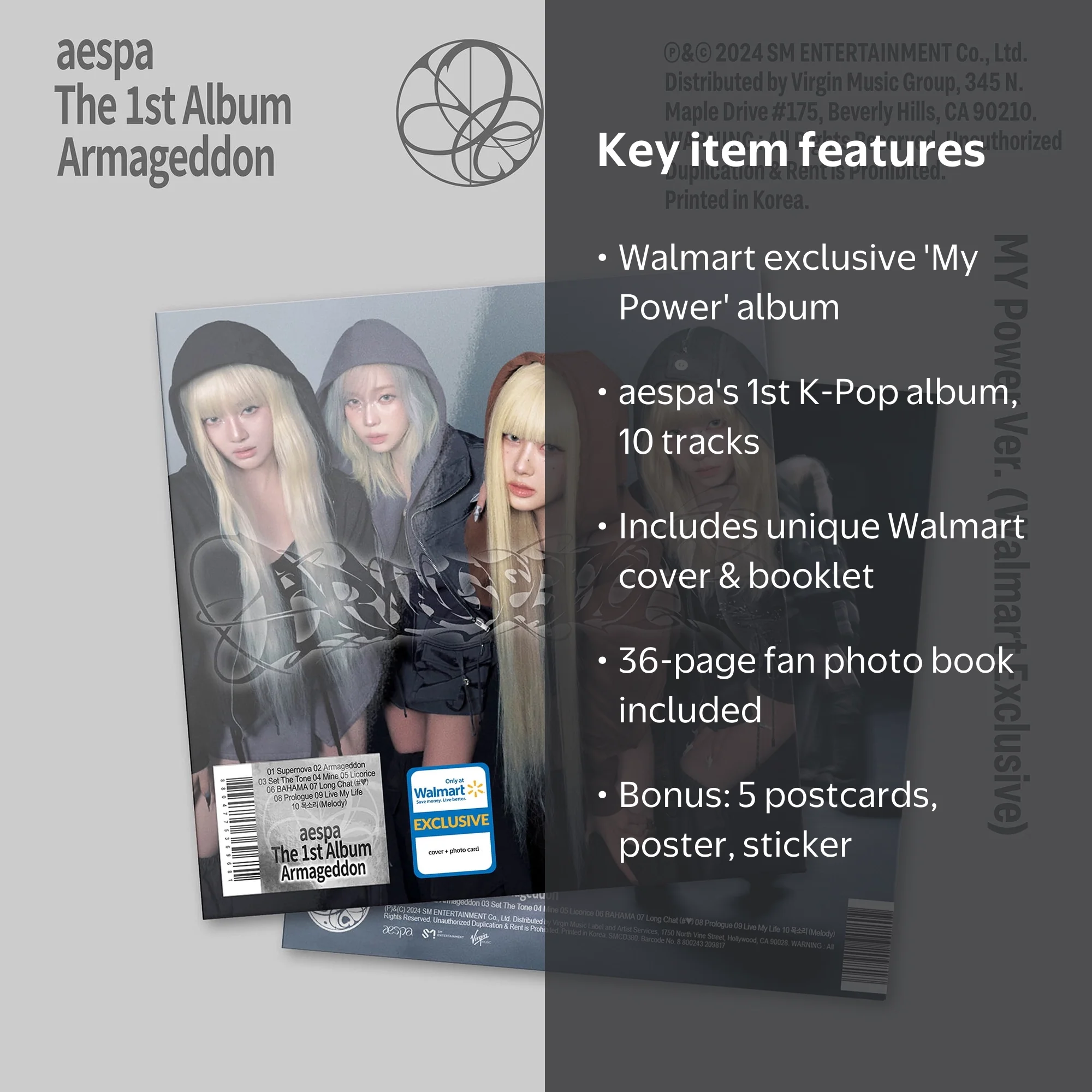 aespa エスパ CD Album Armageddon Walmart限定 aespa - The 1st Album 'Armageddon' (My Power Ver.) - Walmart
