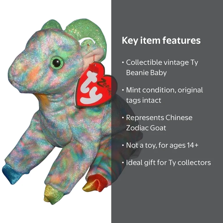 Ty Beanie Baby Plush Toy: Goat - Chinese Zodiac | Stuffed Animal