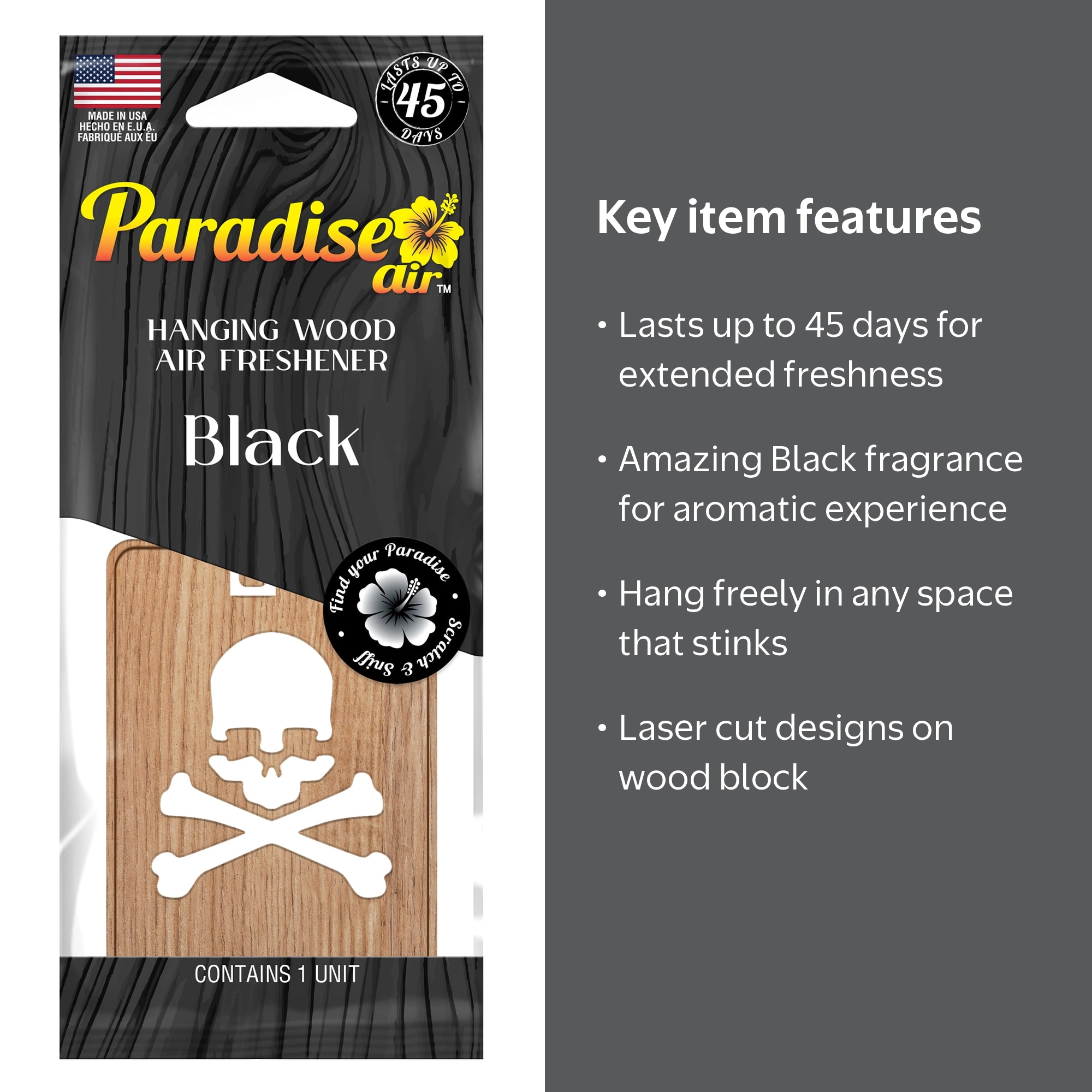 アキヒロジンウッドワークス WOODEN AIR FRESHENER Paradise Air Hanging Wood Air Freshener, Laser Cut Design, 1 Unit