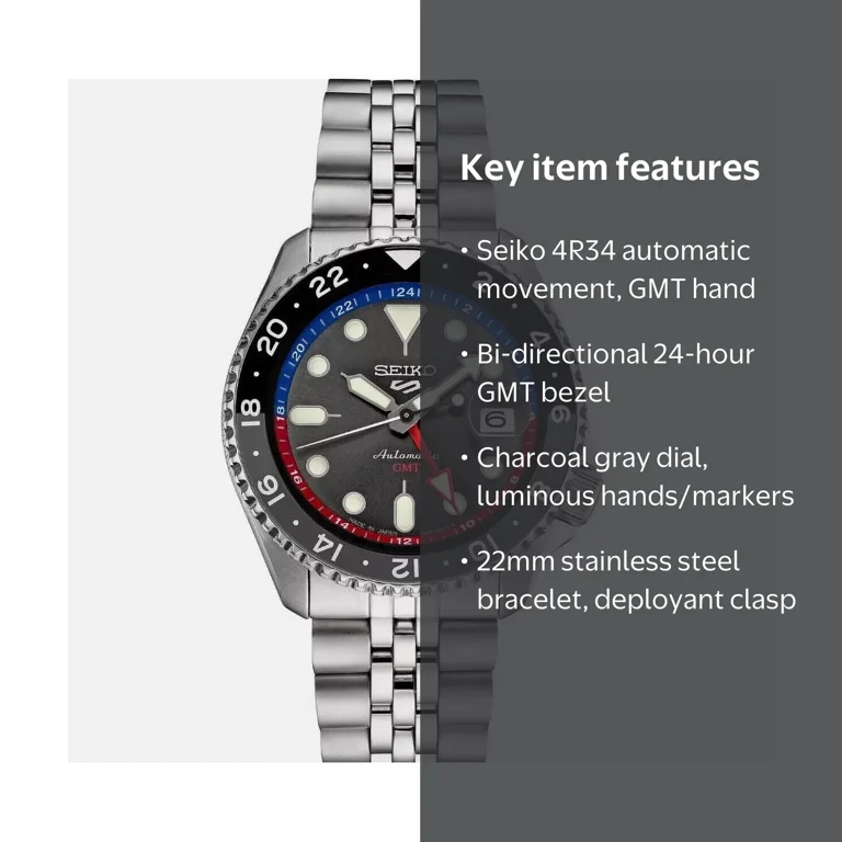 Seiko, Mens Watch, SSK019, Black Dial Stainless Steel - Walmart.com