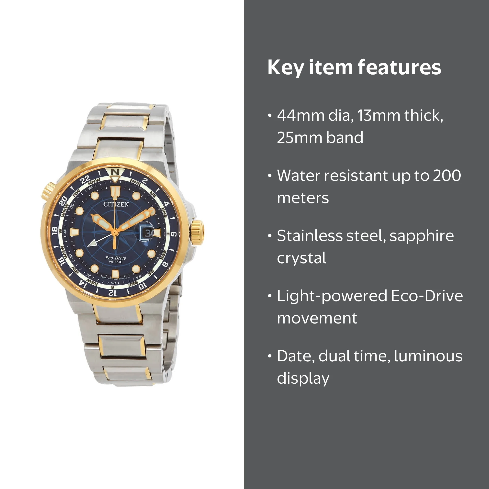 Citizen Eco-Drive Endeavor Blue Dial Men's Watch BJ7144-52L