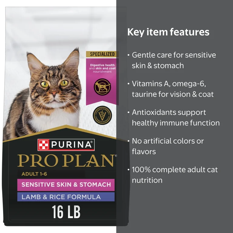 Free Shipping! Purina Pro Plan Sensitive Skin and Stomach Cat Food