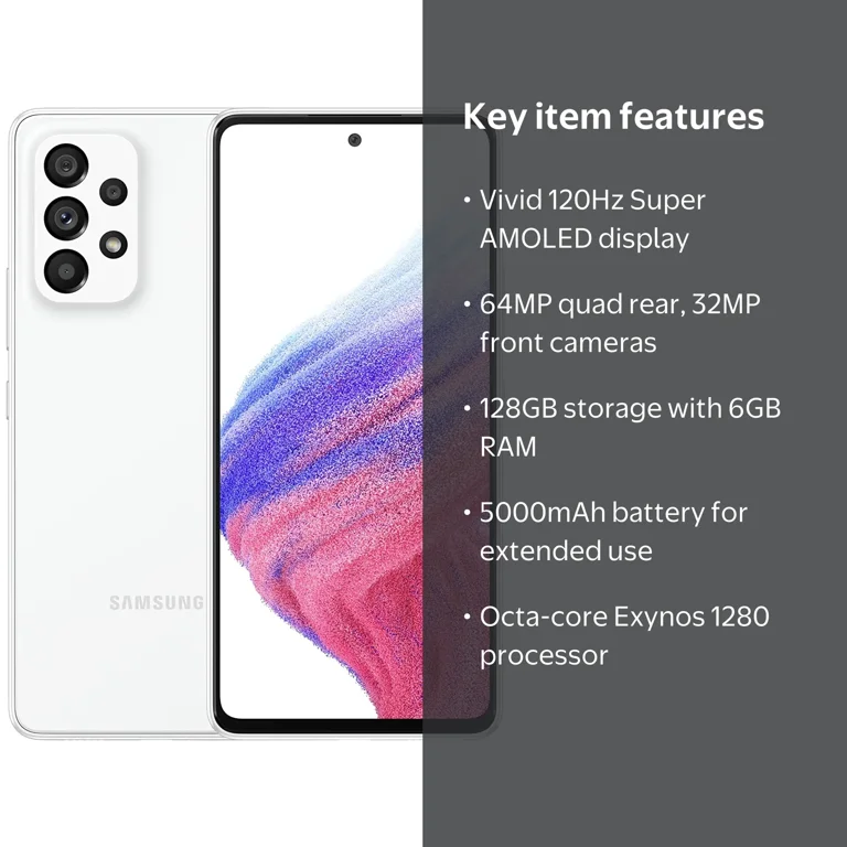 SAMSUNG Galaxy A53 5G (128GB, 6GB) 6.5