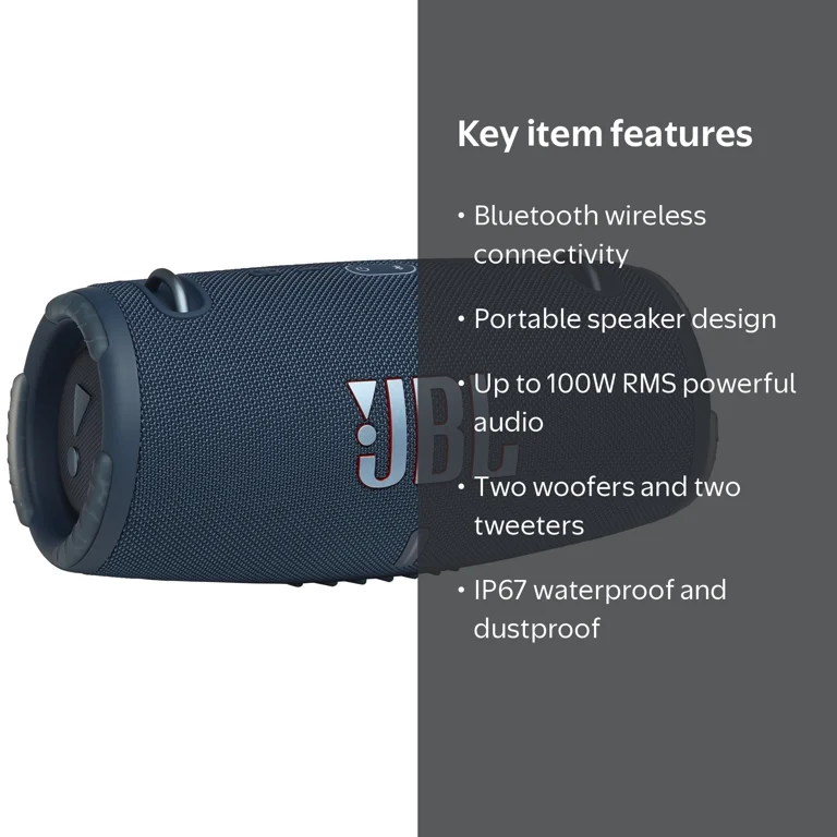 JBL, Xtreme 3 Portable Wireless Bluetooth Speaker, Blue - Walmart.com