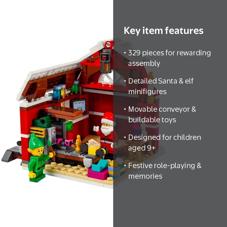 LEGO, Santa Claus Workshop Set, 40565, 329 Pieces, Festive Holiday
