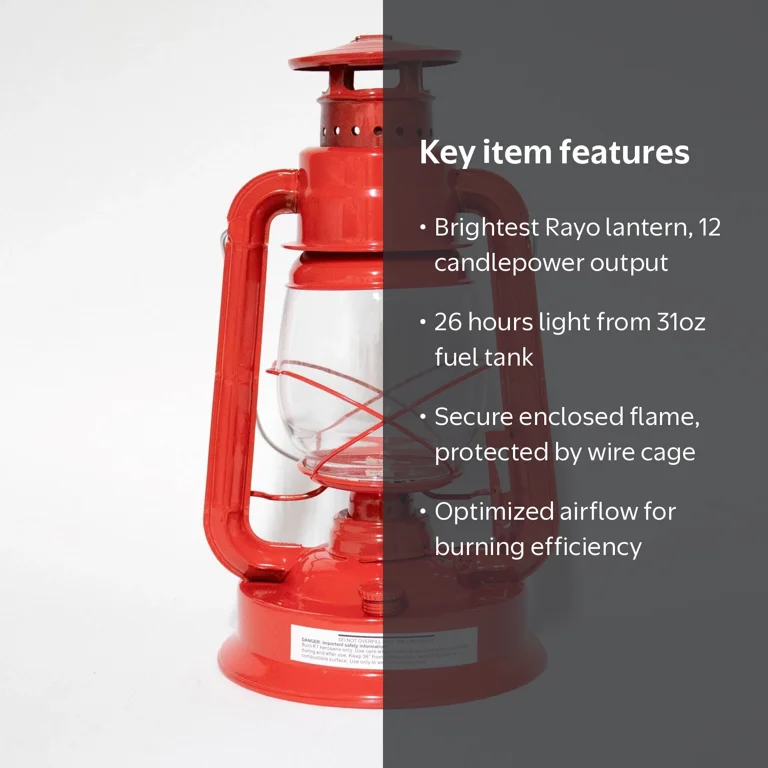 Rayo, Kerosene Lantern, Hurricane Outdoor Lamp 14 inch Ruby Red