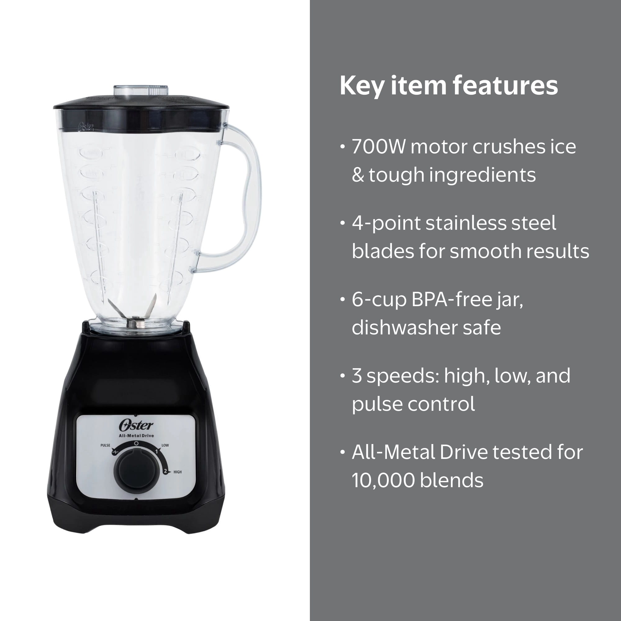 Oster クラシック　ブレンダー Oster® Classic Series Heritage Blender with 6-Cup Glass Jar
