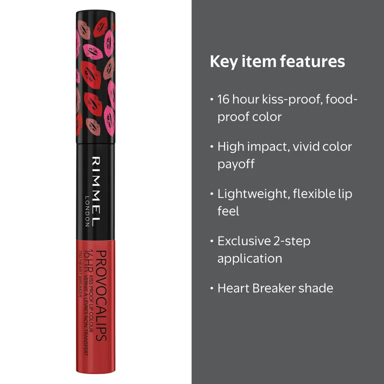 Rimmel, Lip Colour, Provocalips 16HR KissProof, Heart Breaker