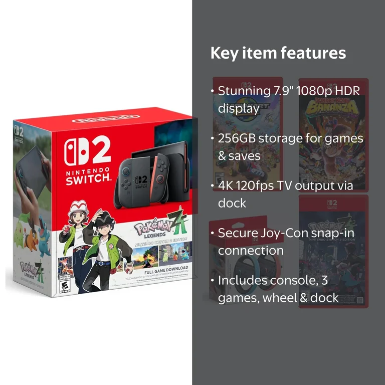 Nintendo Switch 2 Console with Mario Kart World, Donkey Kong