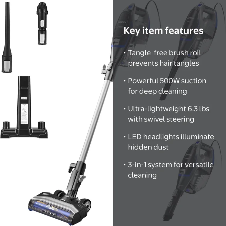 Eureka, Corded Stick Vacuum, NES520BL, Pet Hair Brush - Walmart.com