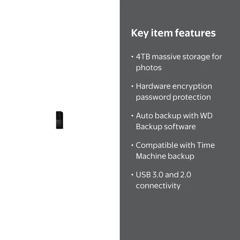 WD 4TB My Book Desktop, Compact External Hard Drive - Easy Backup