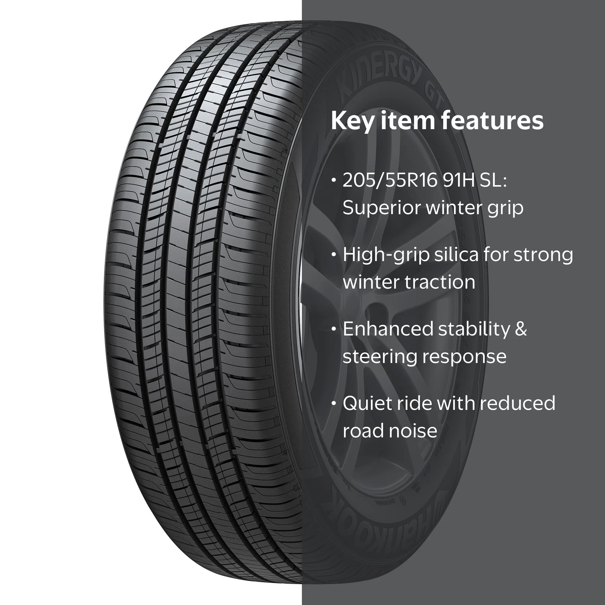 205/55R16  4本 Hankook Kinergy GT (H436) All Season 205/55R16 91H Passenger Tire