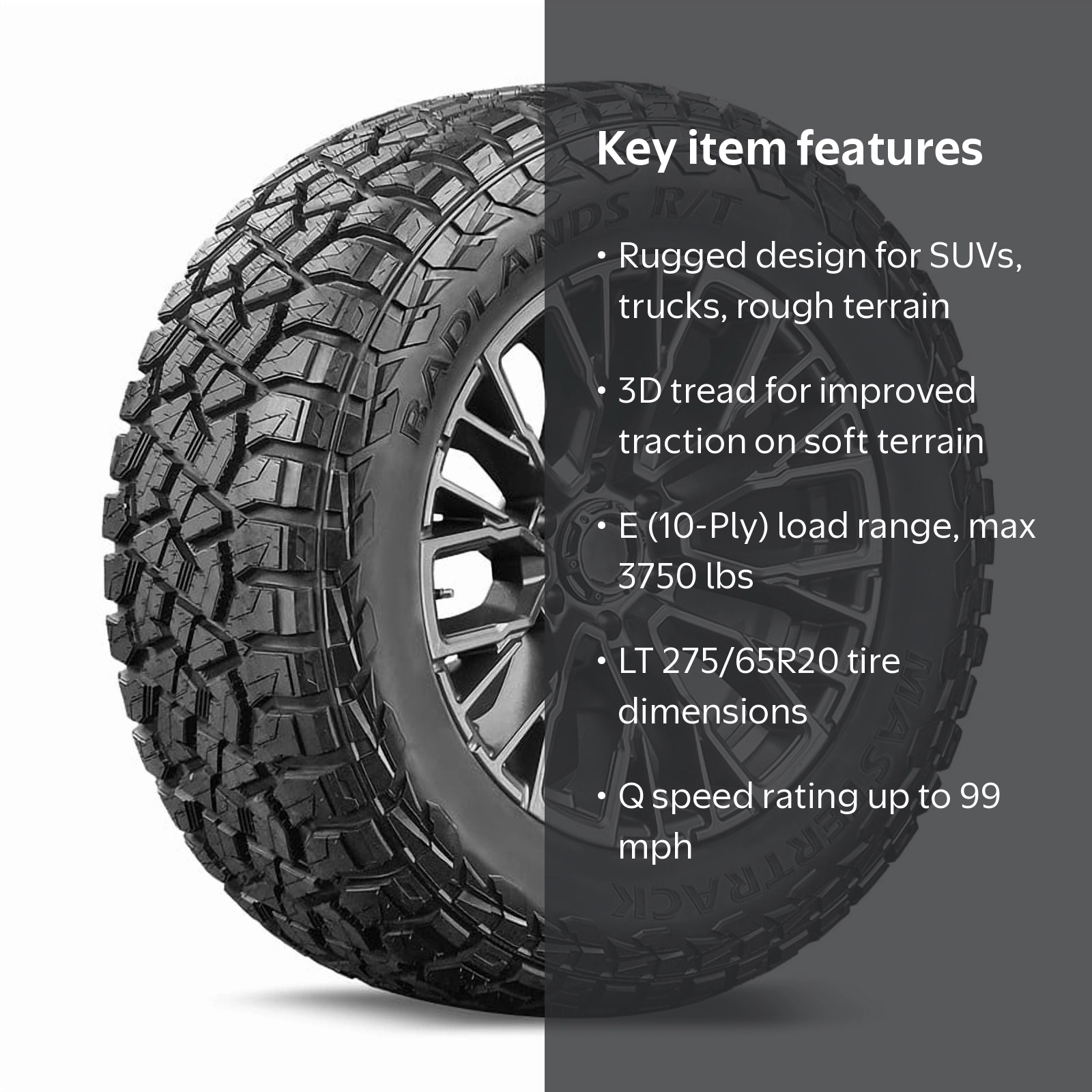 Mastertrack BADLANDS Rug Terrain LT275/65R20 SUV Light Truck Tires