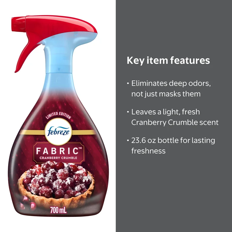Febreze, Fabric Spray Air Freshener, 23.6 fl oz, Cranberry Crumble Febreze, Fabric Spray Air Freshener, 23.6 fl oz, Cranberry Crumble