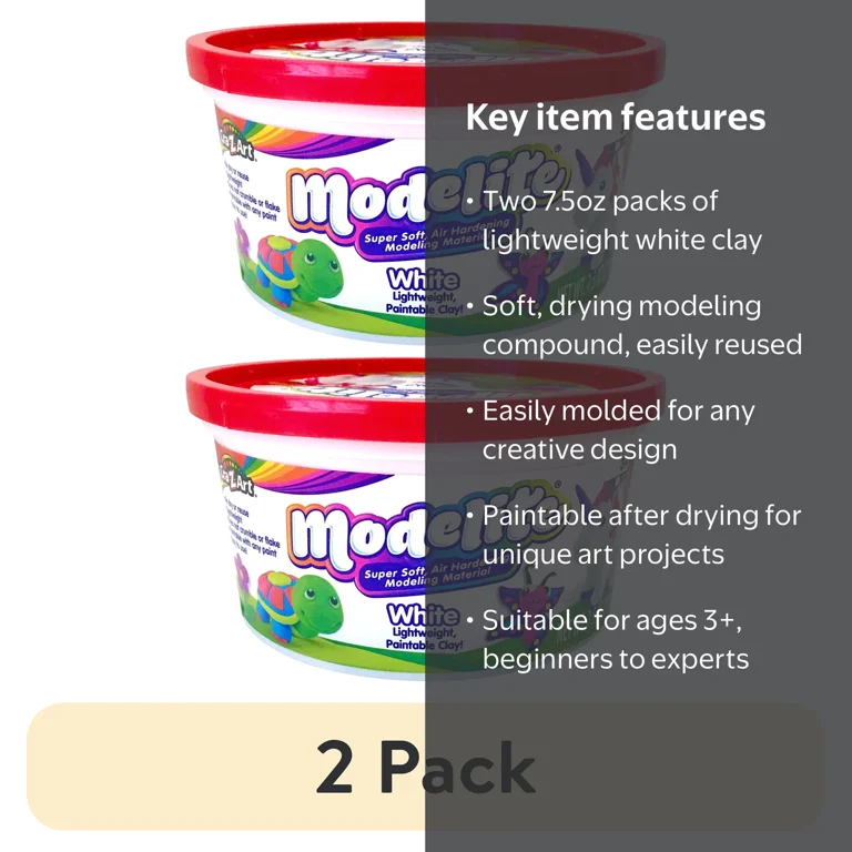 ばにd(ᴖ ᴖ出品　カリグラム3点セット 2 pack) Cra-Z-Art Modelite Lite Weight Modeling Clay, White, Ages