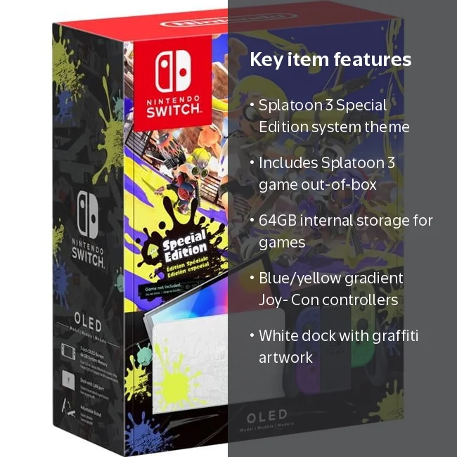 Switch OLED Model Splatoon 3 Special Edition Video Game - Walmart.com