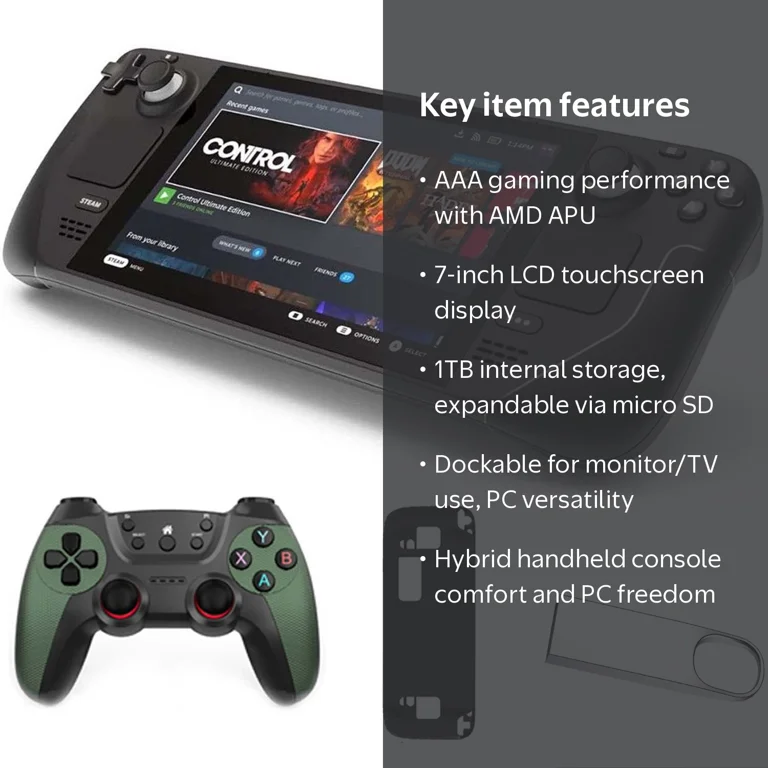 Valve Steam Deck 1TB Handheld Gaming Console, 1280 x 800 LCD