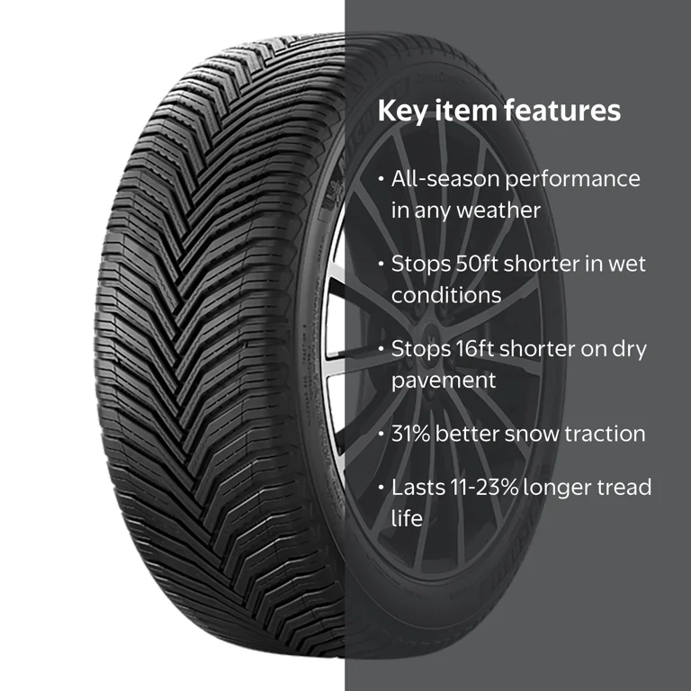 Michelin, All-Season Tire, 205/60R16 92V, Fits Ford Fusion Kia