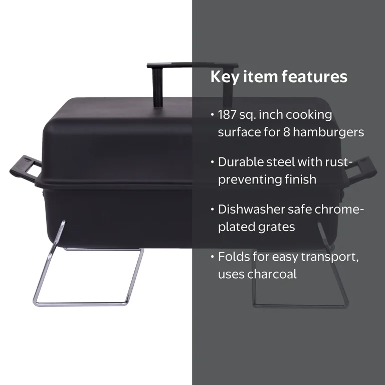 Charbroil 190 Sq. Inch Portable Charcoal Grill - Walmart.com