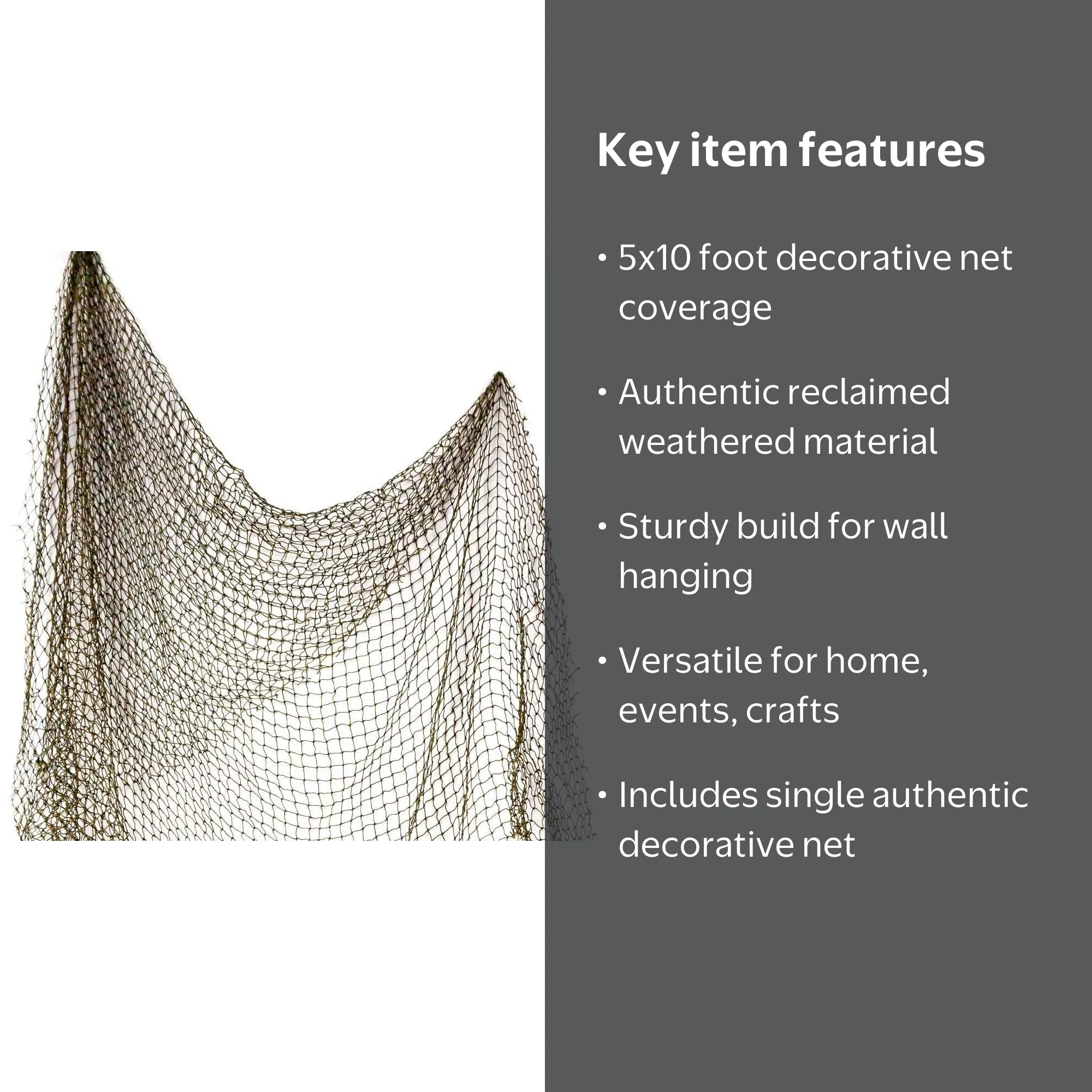 Nautical Crush Trading Nautical Fishing Net 5' x 10' 1 Pack - Walmart.com