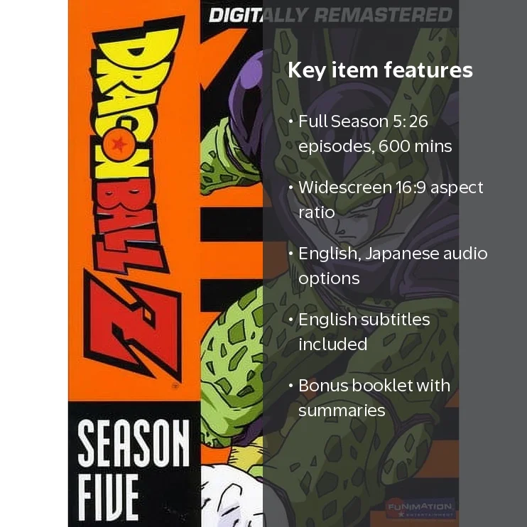 Daisuke Nishio, Dragon Ball Z: Season 5 Set, 26 episodes, 600