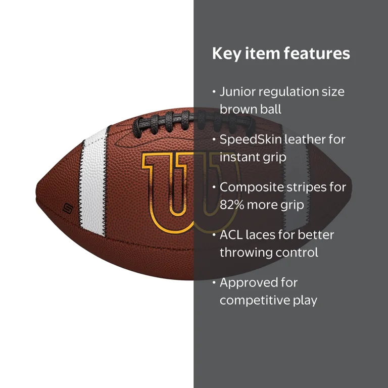 Wilson GST SpeedSkin Football - Brown, Junior Size - Walmart.com