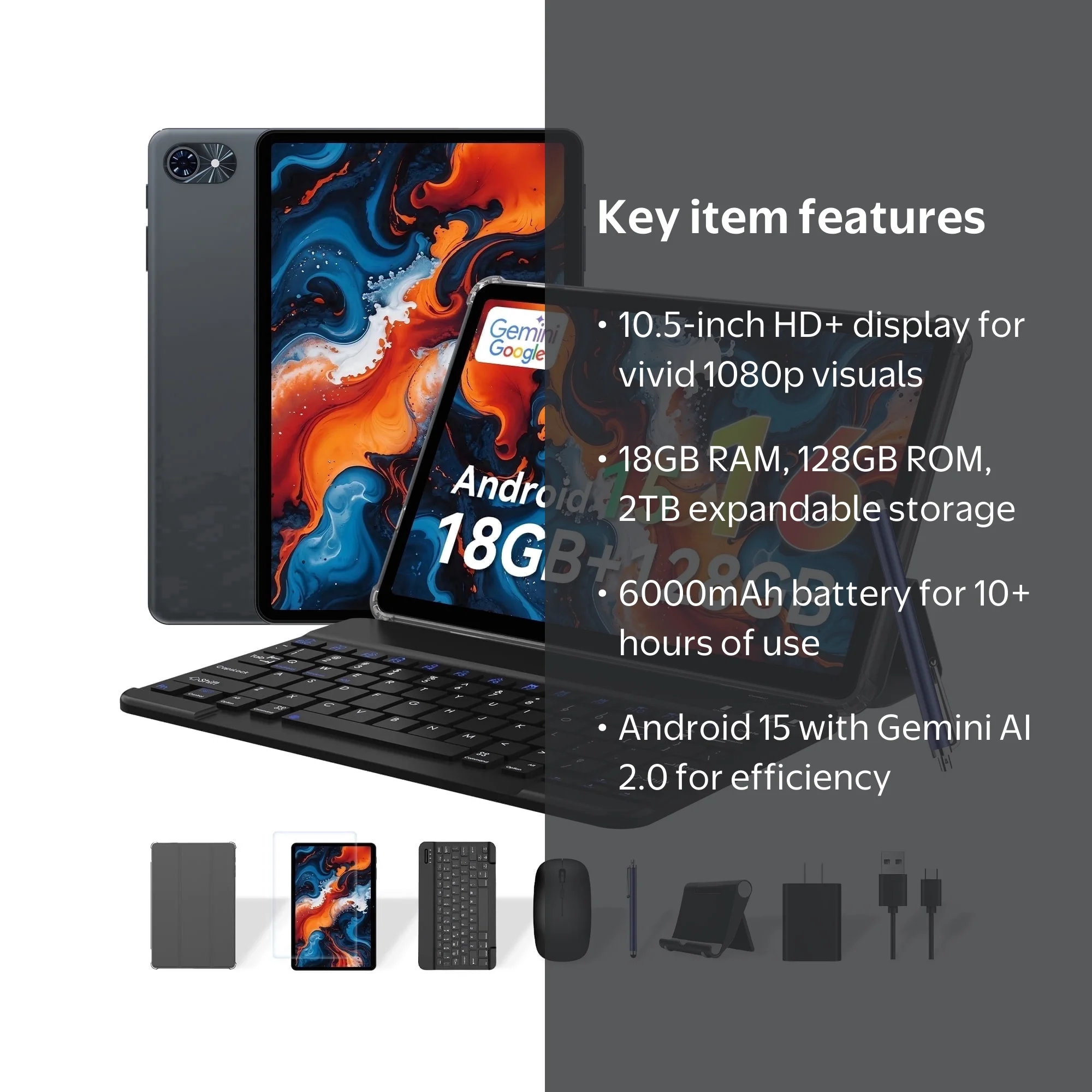 TABWEE, Android 16 AI Tablet, 10 Inch, 18GB RAM 128GB ROM