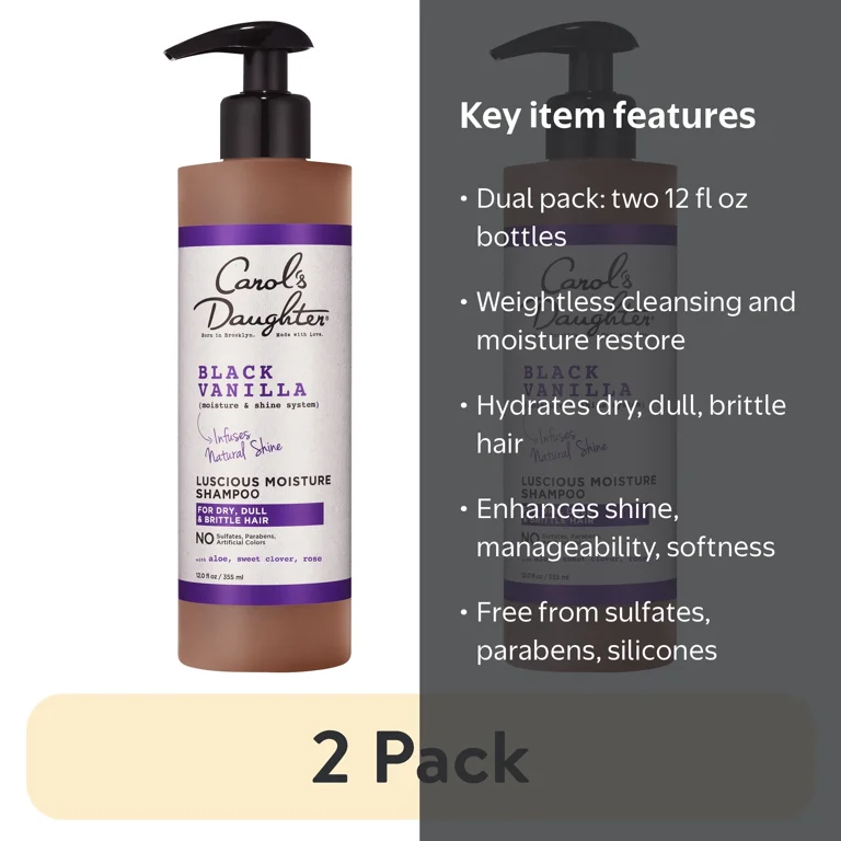 a little black dress shampoo 2 pack) Carol's Daughter Vanilla Sulfate Free Moisturizing Daily Shampoo, 12 fl oz synthetic dyes