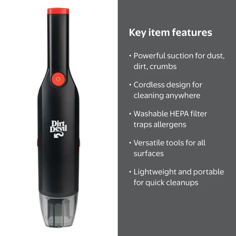 Dirt Devil EV1106HH, Handheld Vacuum Cleaner, Cordless Lightweight
