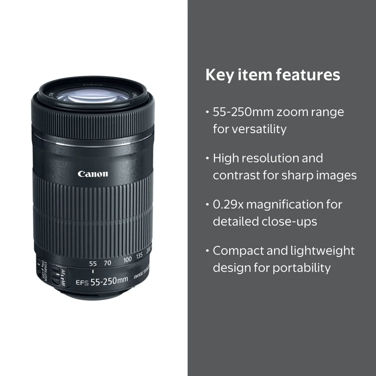 Canon EF-S 55-250mm f/4-5.6 IS STM Telephoto Zoom Lens for SLR