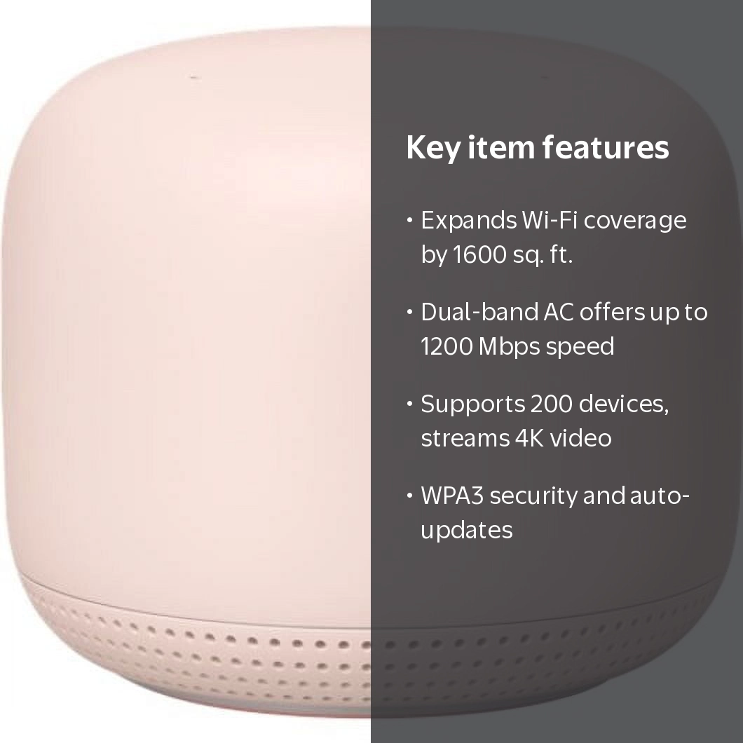 Google Nest Home Mesh Wifi Router and Extender Device (Sand