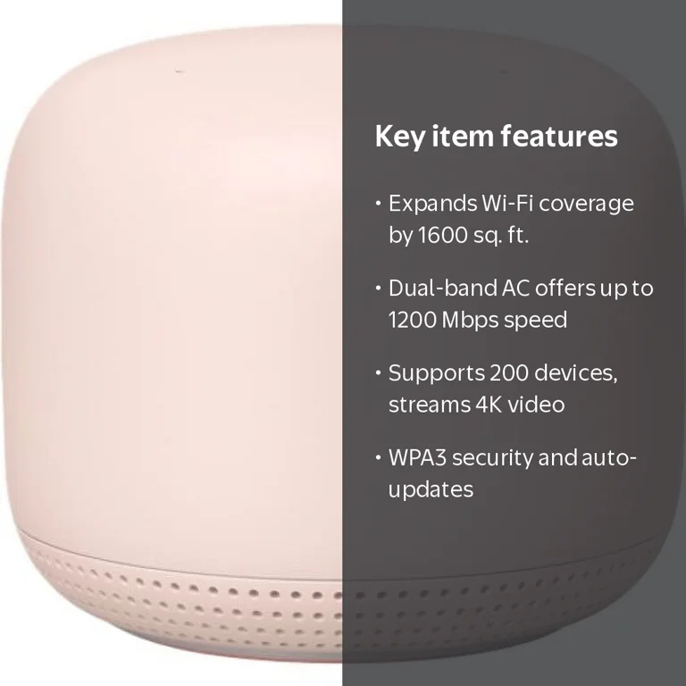 Google Nest Home Mesh Wifi Router and Extender Device (Sand