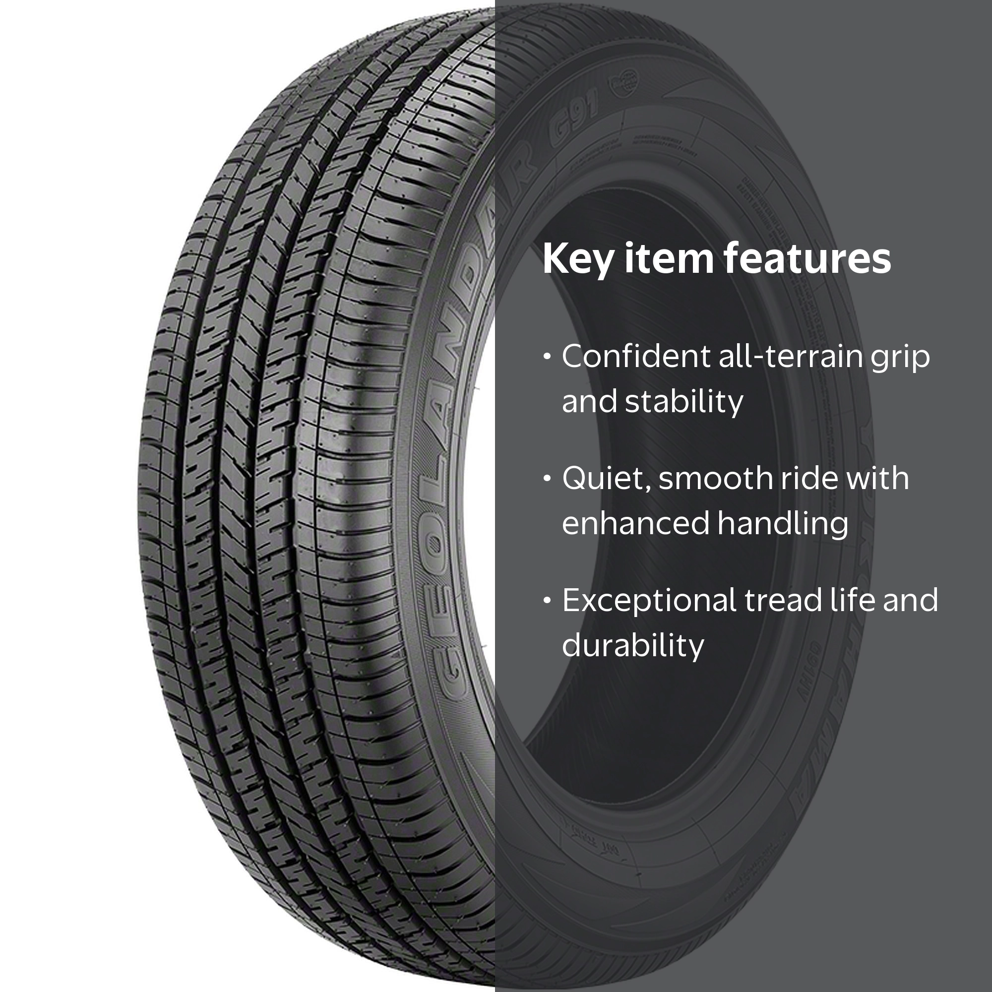 Yokohama Geolandar P225/65R17 100H BW All Season Tire for Snow