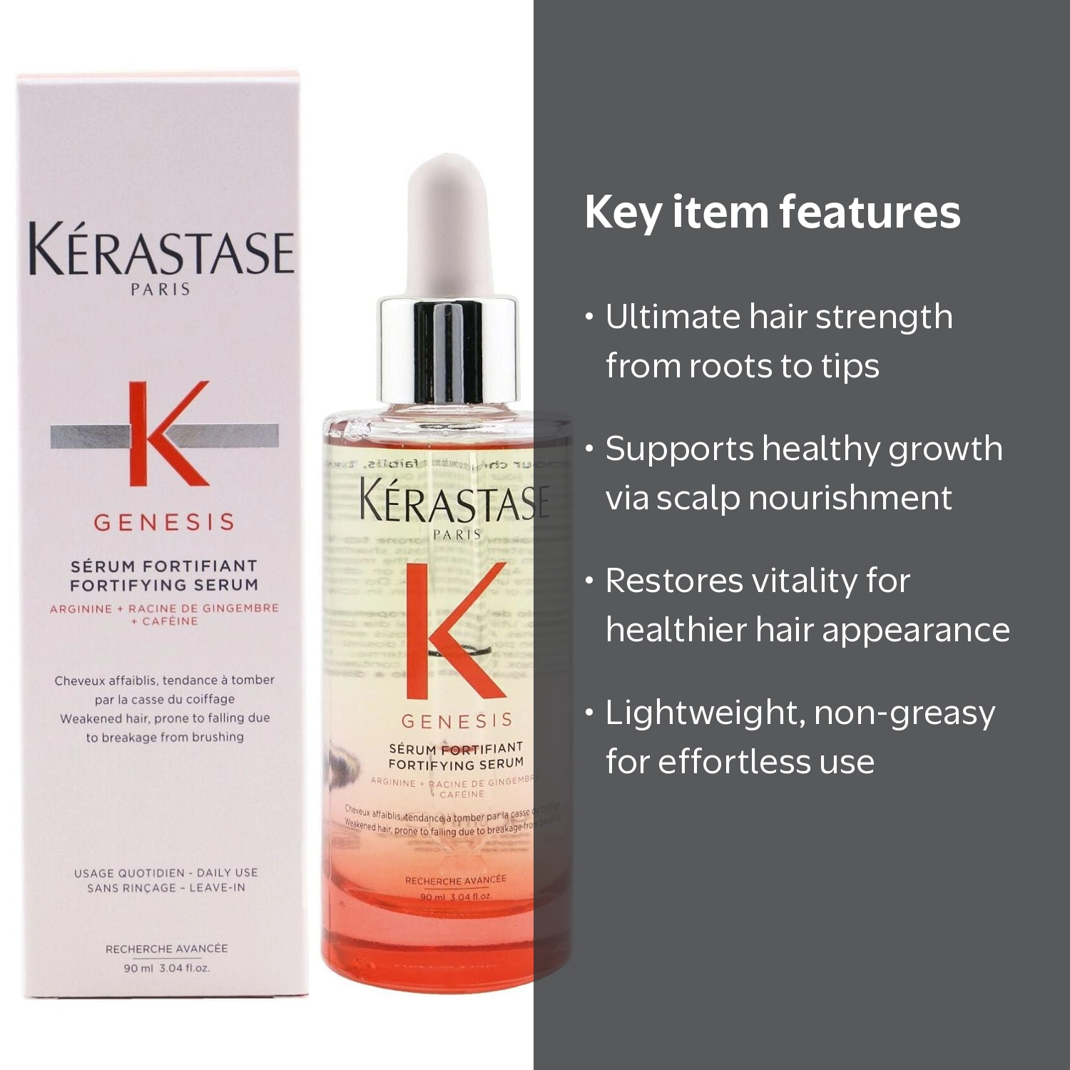Kérastase, Fortifying Serum, 3.04 oz, Resilience and Growth