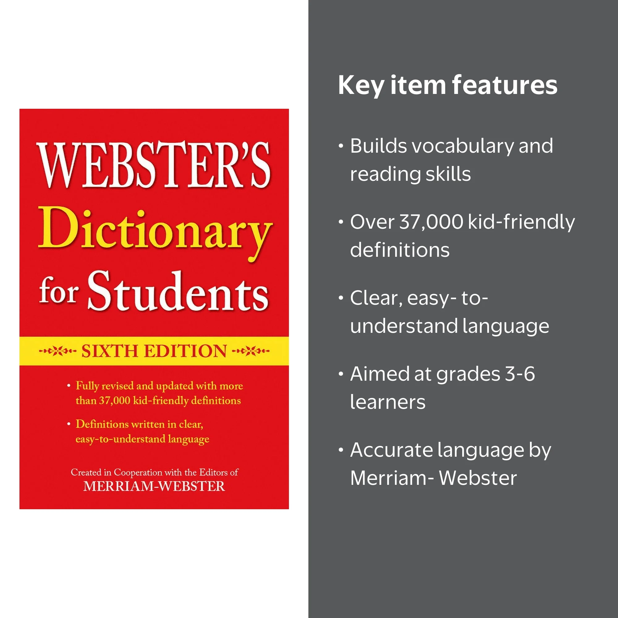 Webster's Elementary School Dictionary for Students, Sixth Edition