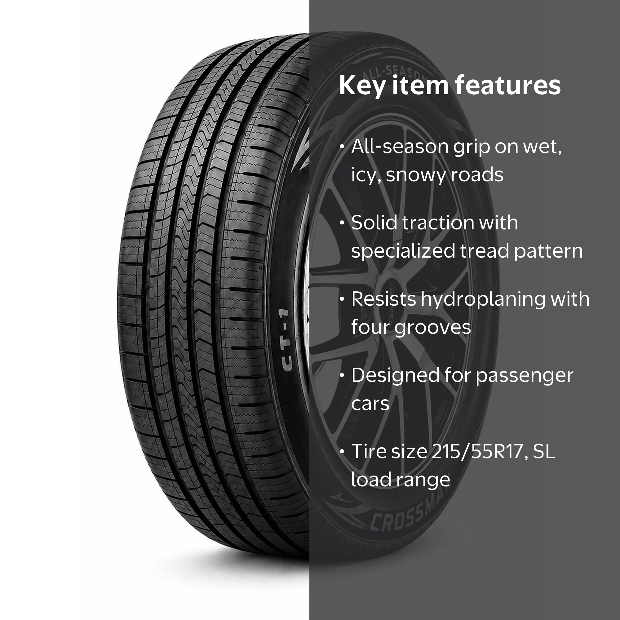 Crossmax 215/55R17 94V CT-1 All-Season Tire Fits: Nissan Altima