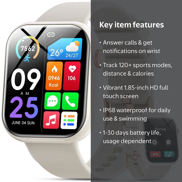Mingdaln 2025 New 1.85-inch Men Women's Smartwatch with Answer