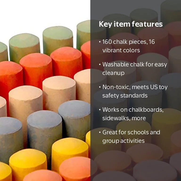 Joyfy, Sidewalk Chalks, 160PCS, Washable Outdoor Art Play
